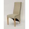 Wave Silverstone Bone / Noir Piping Leather Oak Dining Chair 