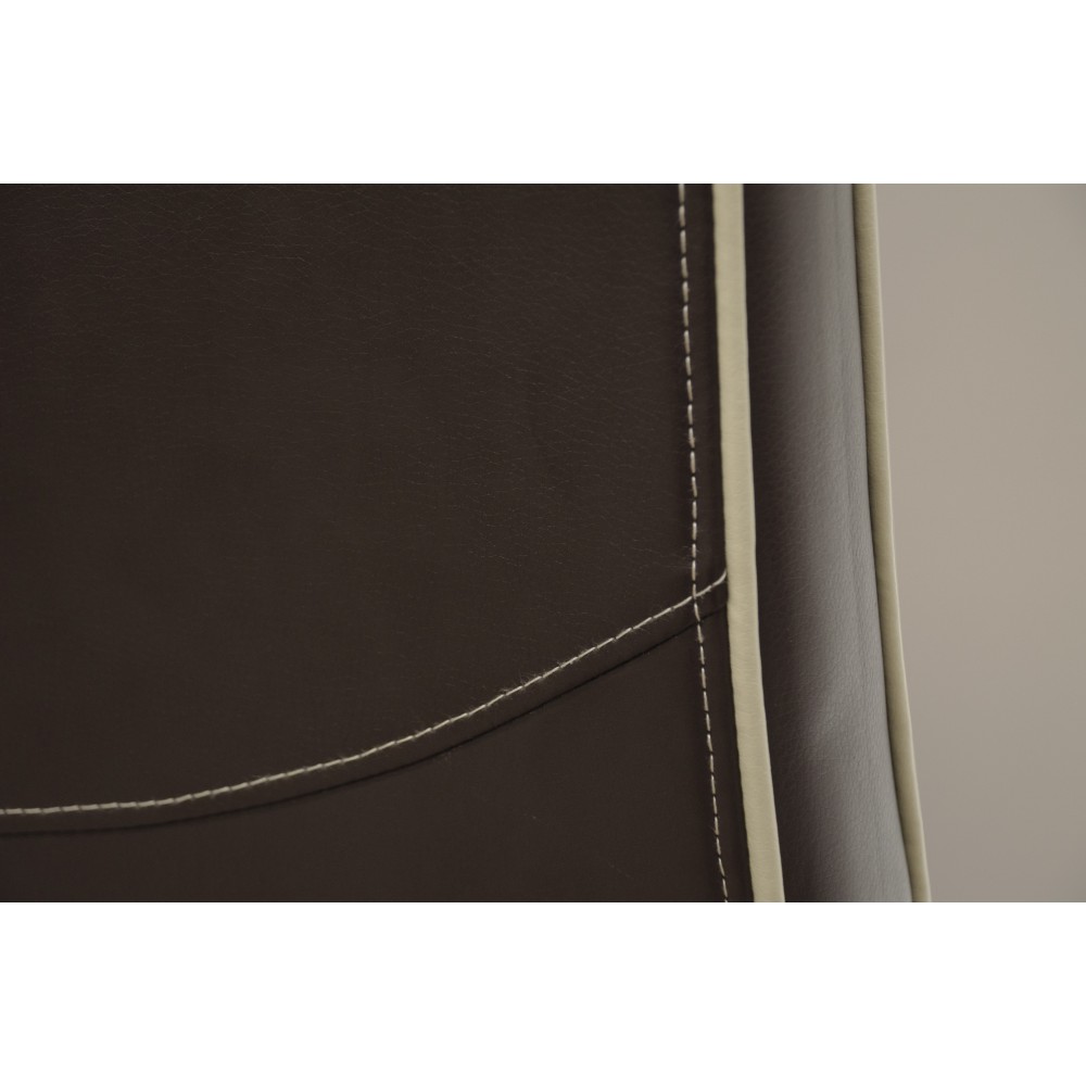 Wave Suzuka Coco / Bone Piping Leather Oak Dining Chair