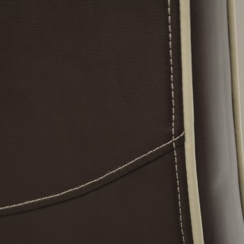 Wave Suzuka Coco / Bone Piping Leather Oak Dining Chair