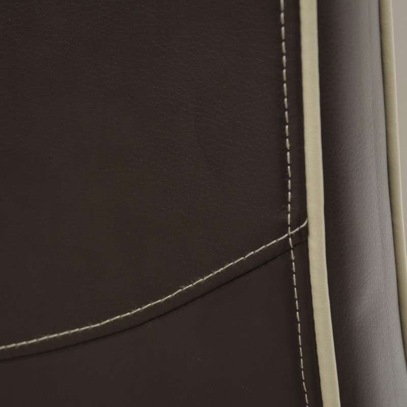 Wave Suzuka Coco / Bone Piping Leather Oak Dining Chair