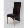 Wave Coco Leather Oak Dining Chair 