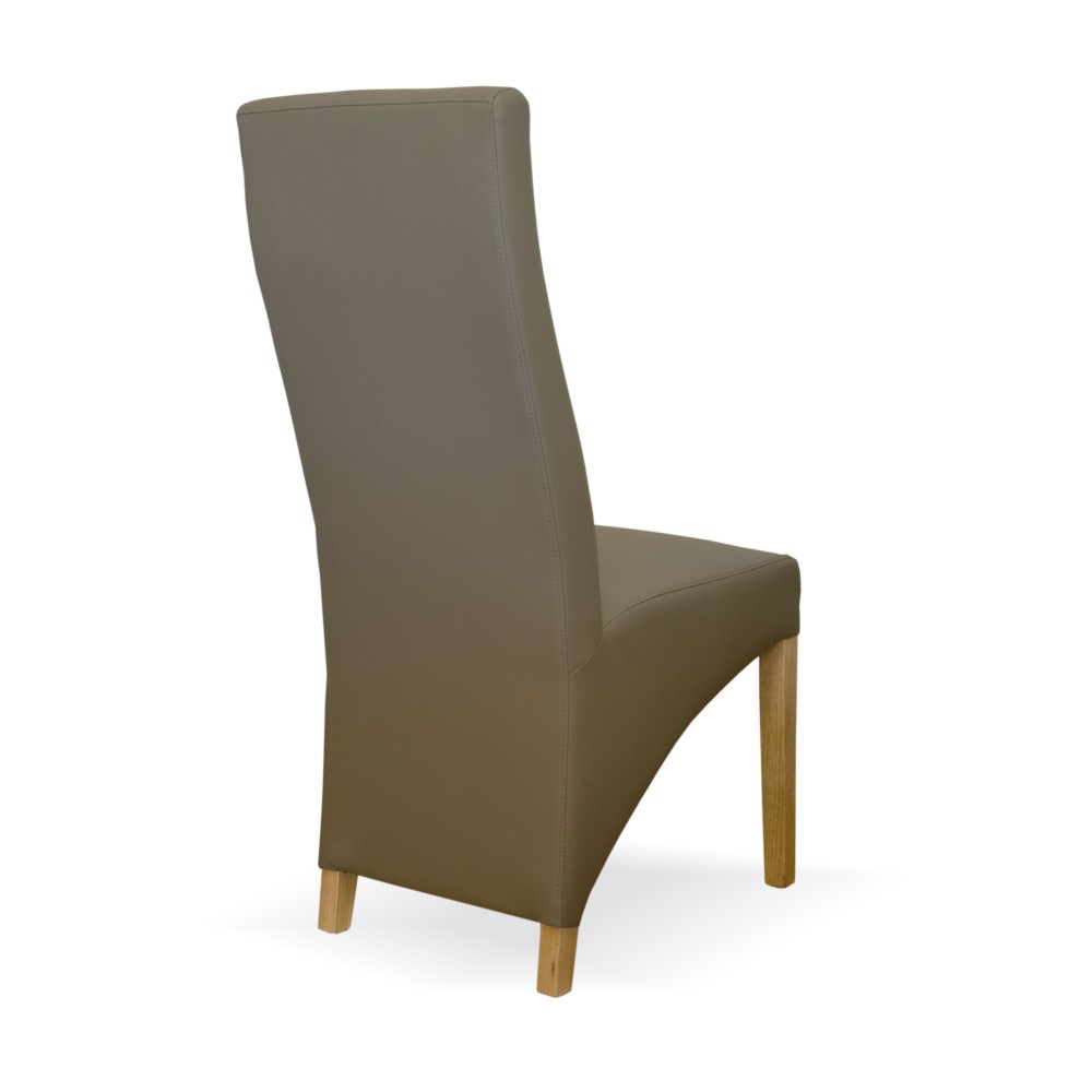 Wave Mushroom Leather Oak Dining Chair