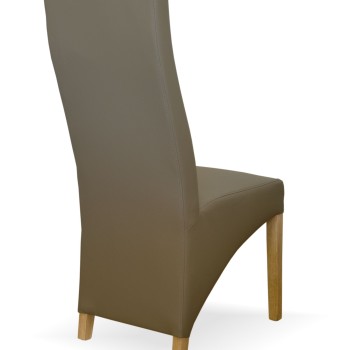 Wave Mushroom Leather Oak Dining Chair