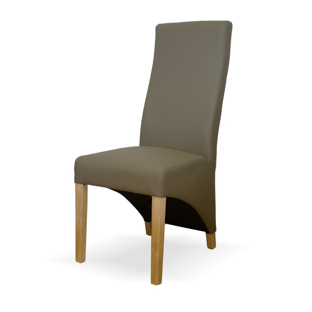 Wave Mushroom Leather Oak Dining Chair