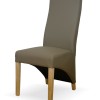 Wave Mushroom Leather Oak Dining Chair