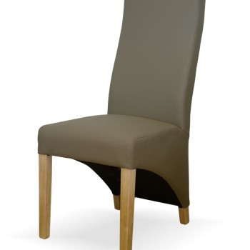 Wave Mushroom Leather Oak Dining Chair