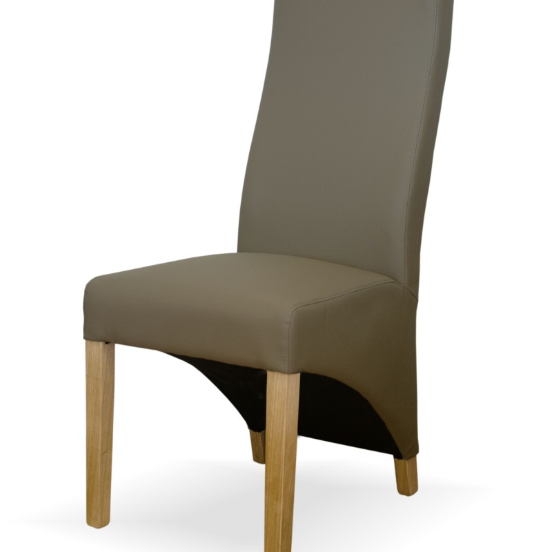 Wave Mushroom Leather Oak Dining Chair
