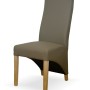 Wave Mushroom Leather Oak Dining Chair