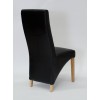 Wave Noir Leather Oak Dining Chair