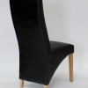 Wave Noir Leather Oak Dining Chair