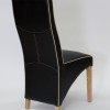 Wave Monaco Noir / Bone Piping Leather Oak Dining Chair