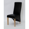 Wave Noir Leather Oak Dining Chair