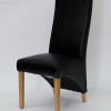Wave Noir Leather Oak Dining Chair