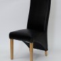 Wave Noir Leather Oak Dining Chair