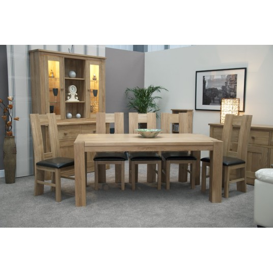 Opus Modern Oak Large Corner Leg Dining Table Opus Modern Oak Large Corner Leg Dining Table