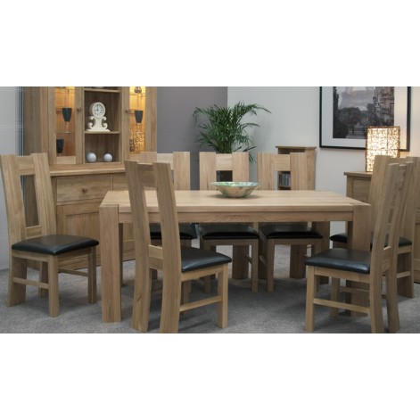 Opus Modern Oak Large Corner Leg Dining Table Opus Modern Oak Large Corner Leg Dining Table