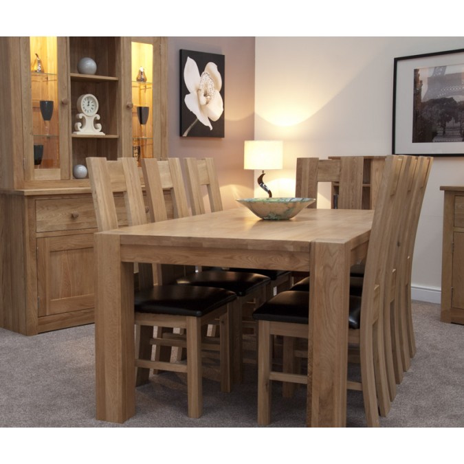 Opus Modern Oak Large Corner Leg Dining Table Opus Modern Oak Large Corner Leg Dining Table