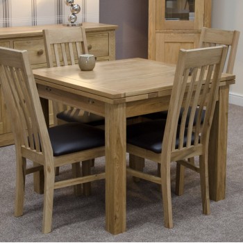 Opus Modern Oak Small Extending Drawleaf Table 