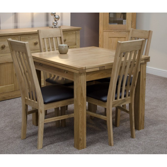Opus Modern Oak Small Extending Drawleaf Table Opus Modern Oak Small Extending Drawleaf Table