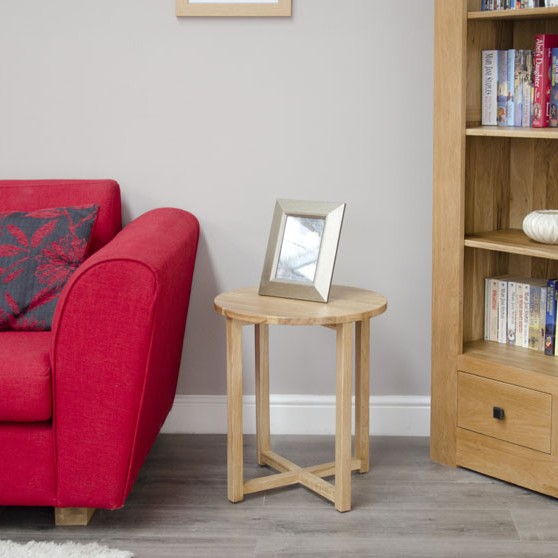 Opus Oak Round Lamp Table