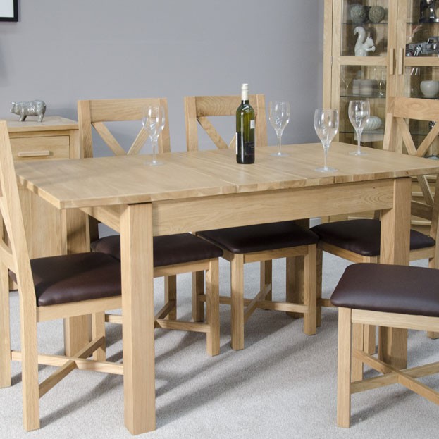 Opus Modern Oak Butterfly Extending Dining Table