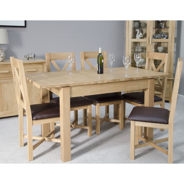 Opus Modern Oak Butterfly Extending Dining Table Opus Modern Oak Butterfly Extending Dining Table