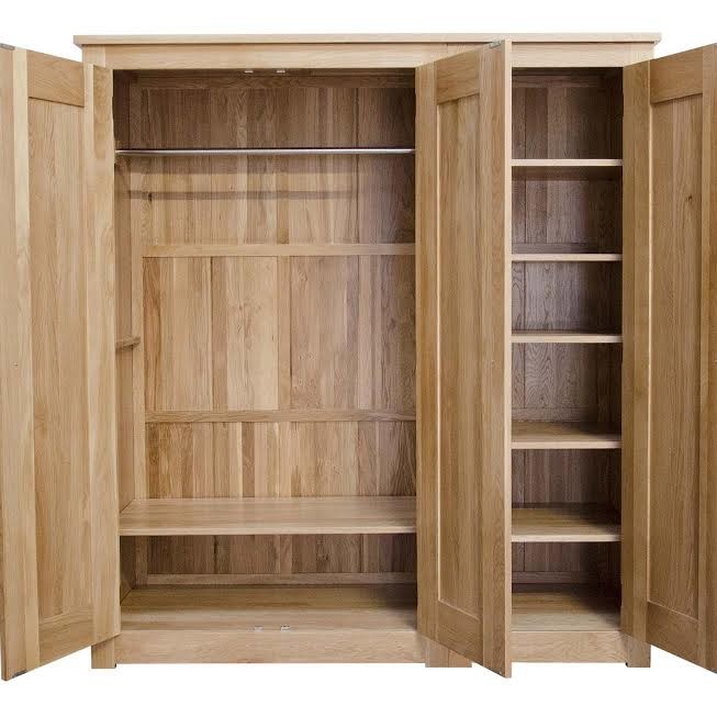 Torino Contemporary Oak Triple Wardrobe 