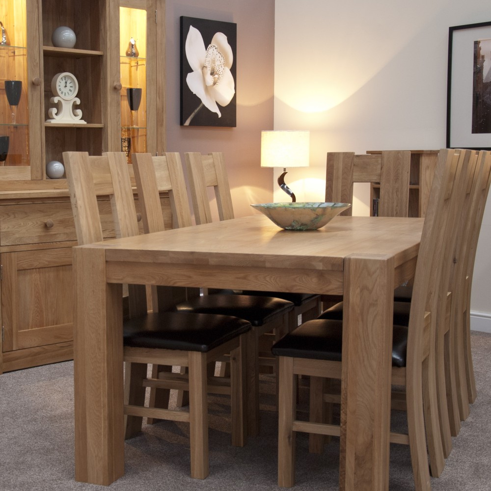 Opus Modern Oak Large Corner Leg Dining Table