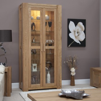 Trend Lifestyle Oak Glass Display Cabinet