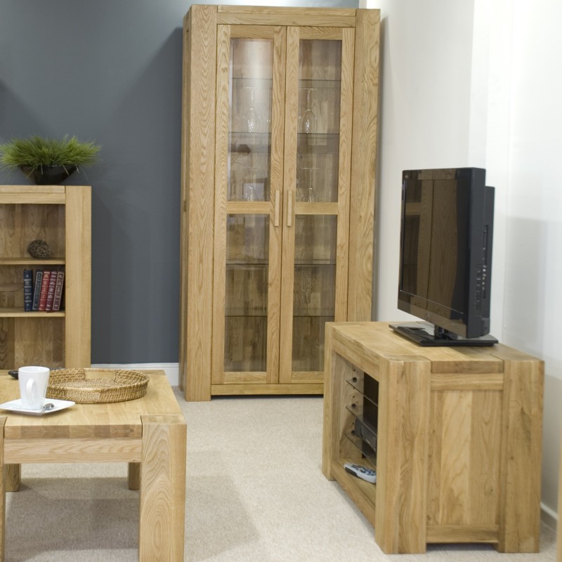 Trend Lifestyle Oak Glass Display Cabinet