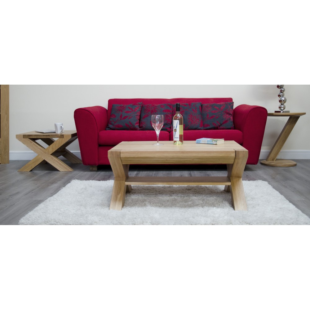 Trend Lifestyle Oak X-Leg 3 X 2 Coffee Table