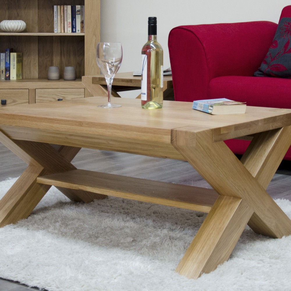 Trend Lifestyle Oak X-Leg 3 X 2 Coffee Table