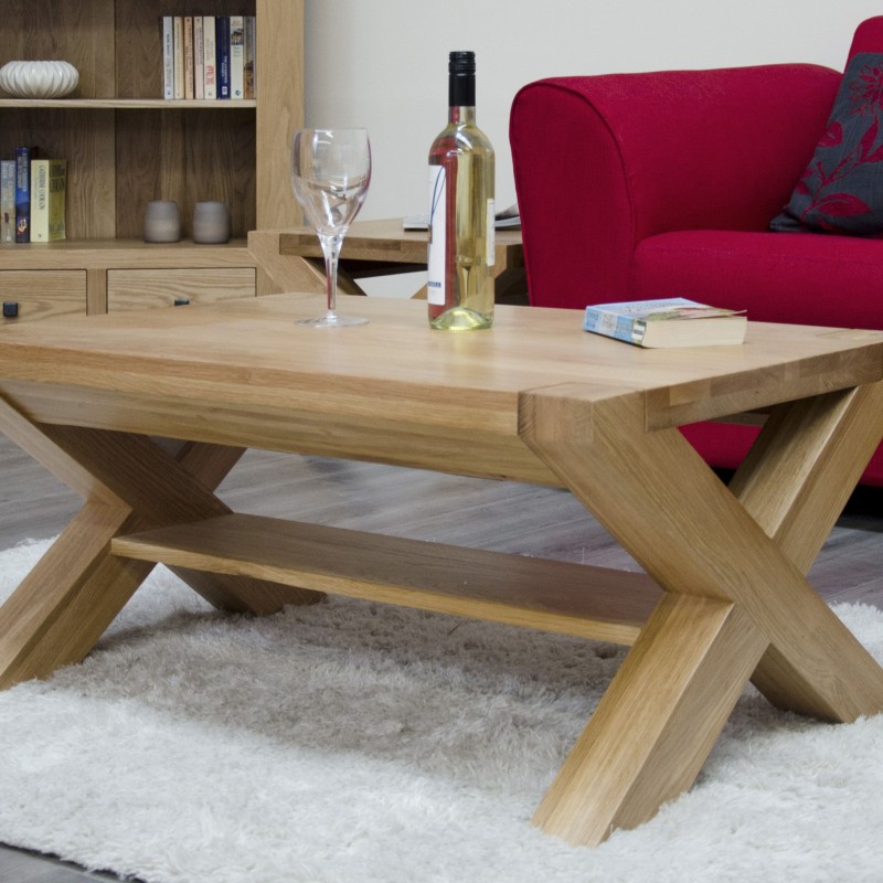 Trend Lifestyle Oak X-Leg 3 X 2 Coffee Table