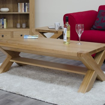 Trend Lifestyle Oak X-Leg 4 X 2 Coffee Table