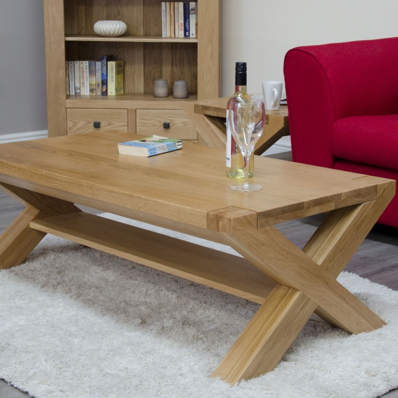 Trend Lifestyle Oak X-Leg 4 X 2 Coffee Table