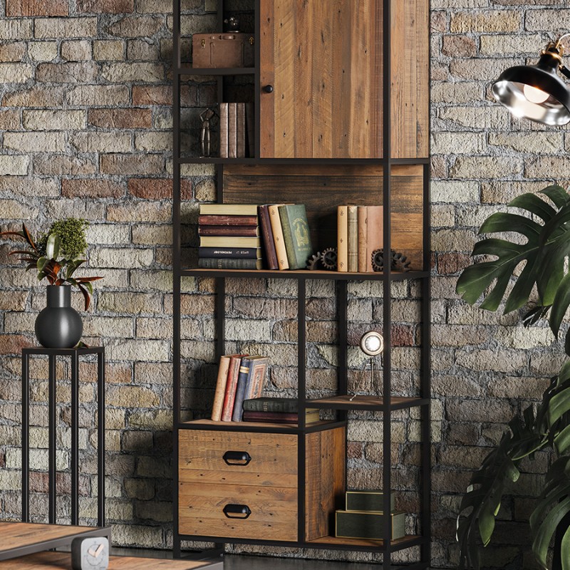 Ooki Reclaimed Large Open Bookcase