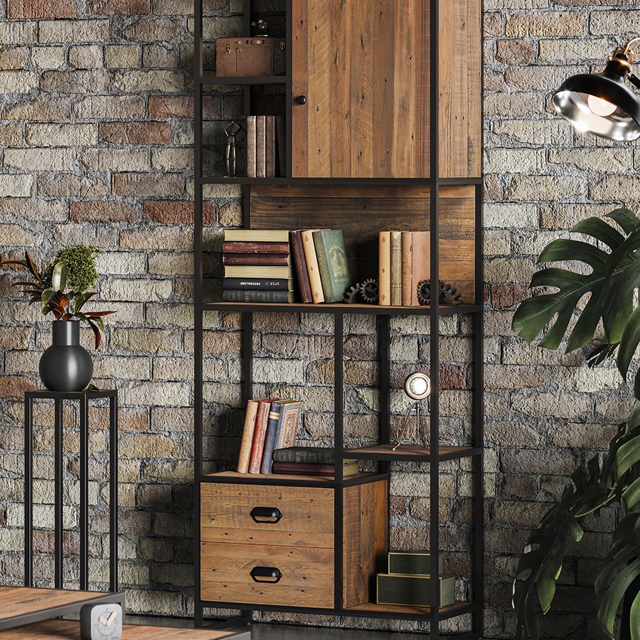 Ooki Reclaimed Large Open Bookcase