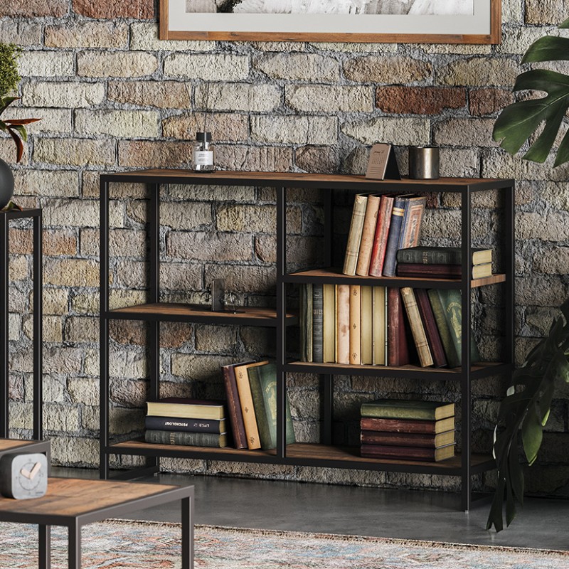 Ooki Reclaimed Low Open Bookcase