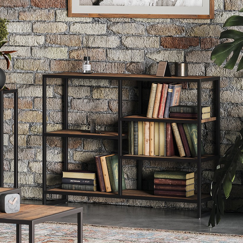 Ooki Reclaimed Low Open Bookcase