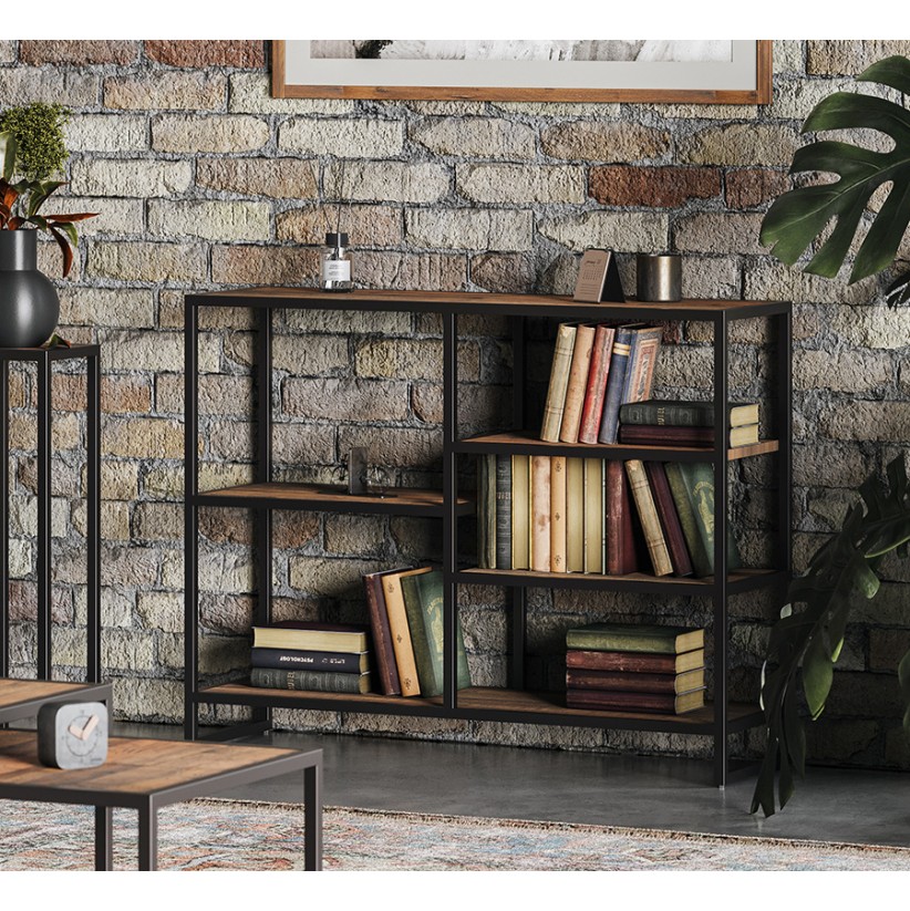 Ooki Reclaimed Low Open Bookcase