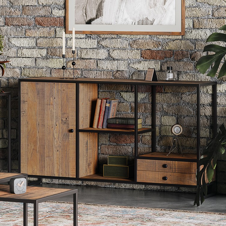 Ooki Reclaimed Large Open Console Table