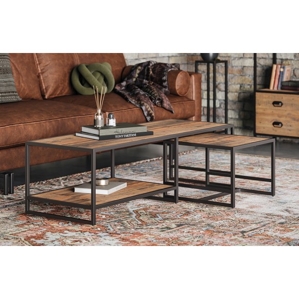 Ooki Reclaimed Large Coffee Table with Side Table