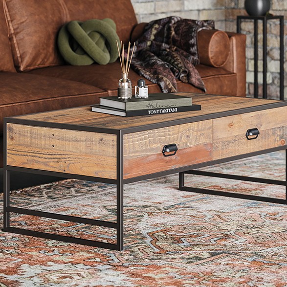 Ooki Reclaimed Coffee Table with Drawers