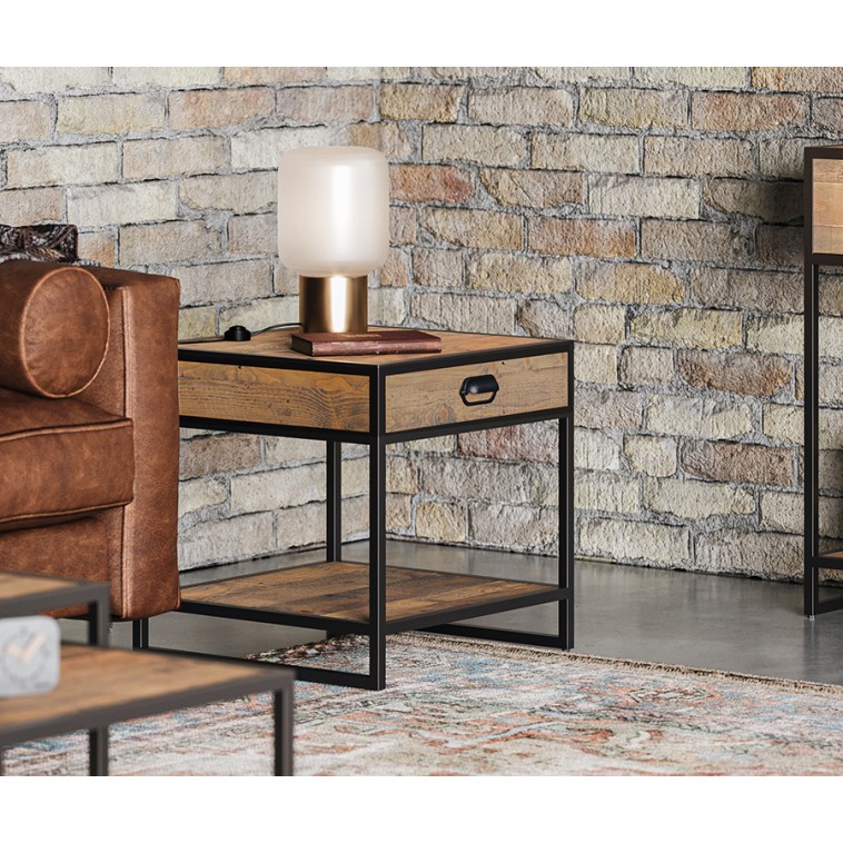 Ooki Reclaimed Lamp Side Table with Drawer Ooki Reclaimed Lamp Side Table with Drawer