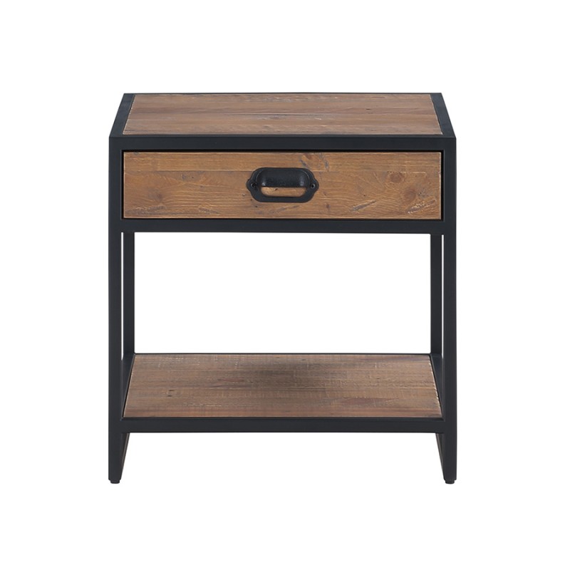 Ooki Reclaimed Lamp Side Table with Drawer