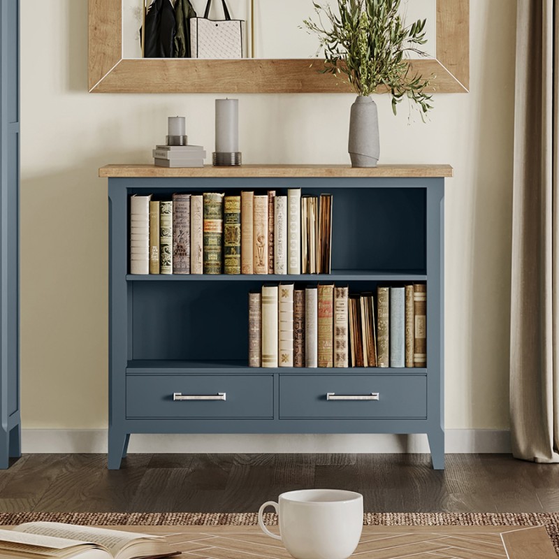 Signature Blue Low Bookcase