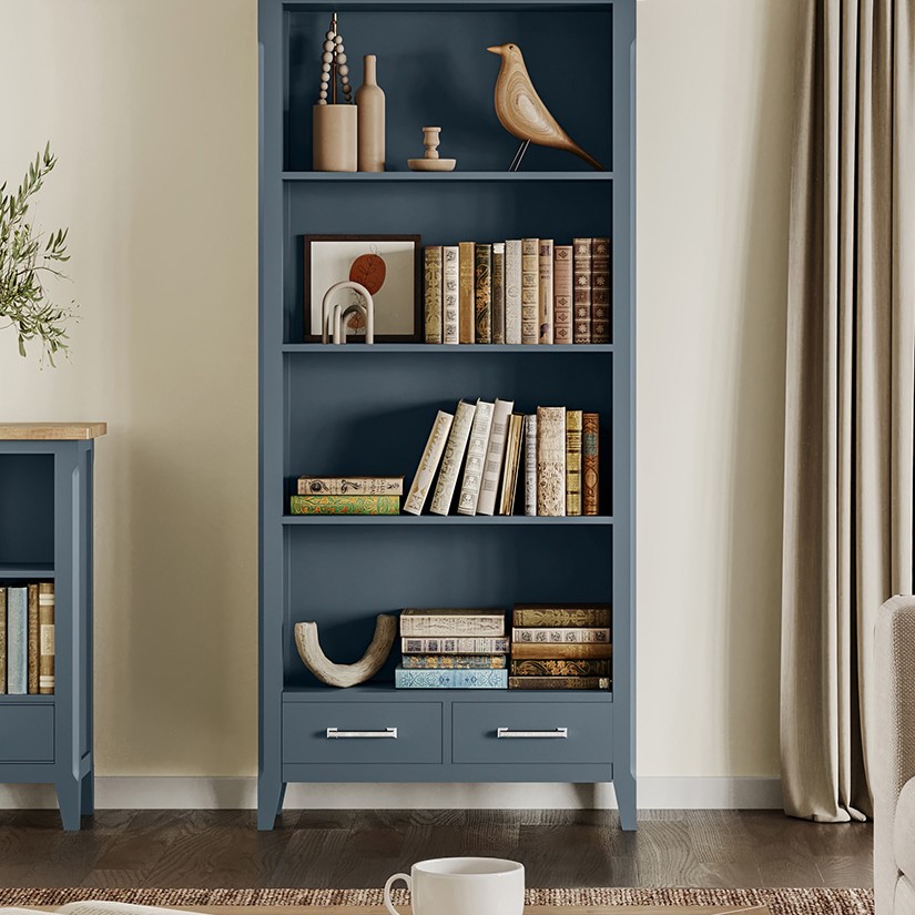 Signature Blue Tall bookcase