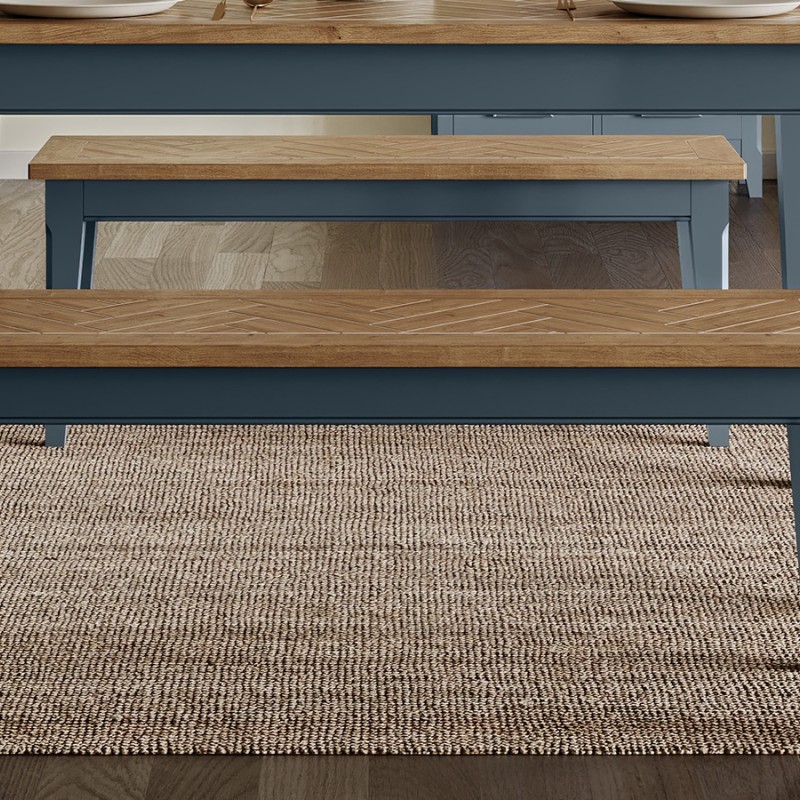 Signature Blue Small Dining Bench 130cm