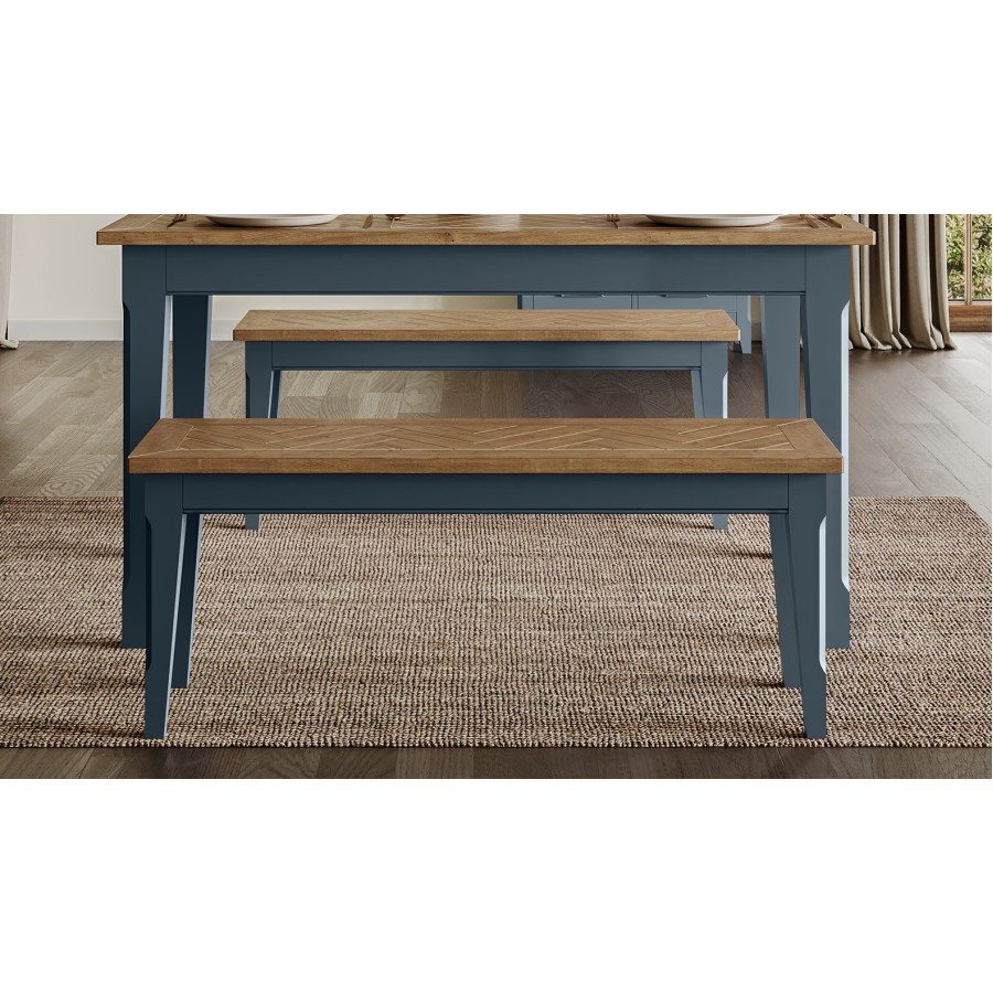 Signature Blue Small Dining Bench 130cm Signature Blue Small Dining Bench 130cm
