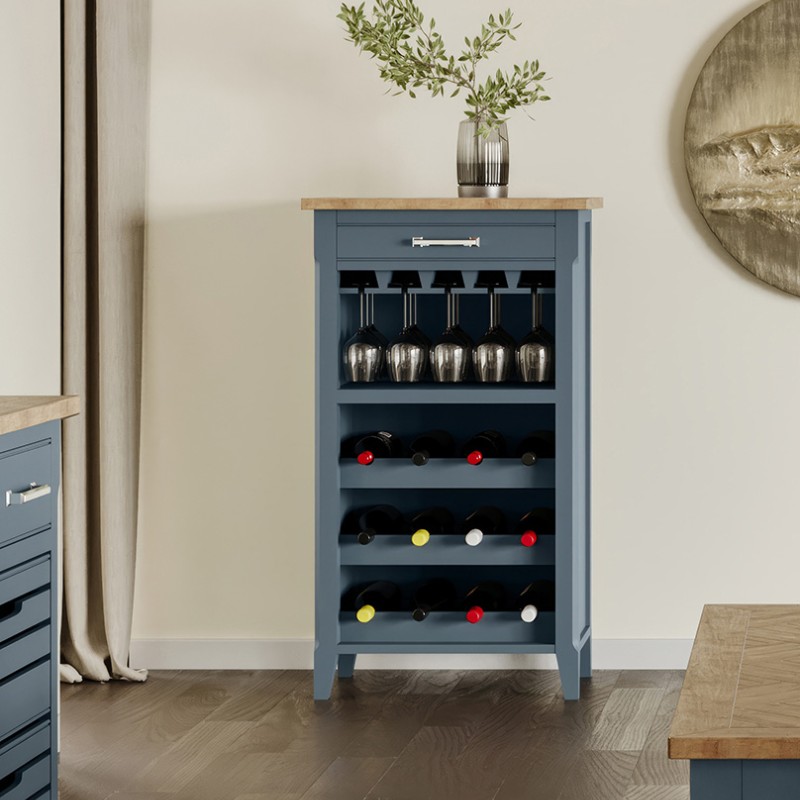 Signature Blue Wine Rack / Glass Storage Cabinet